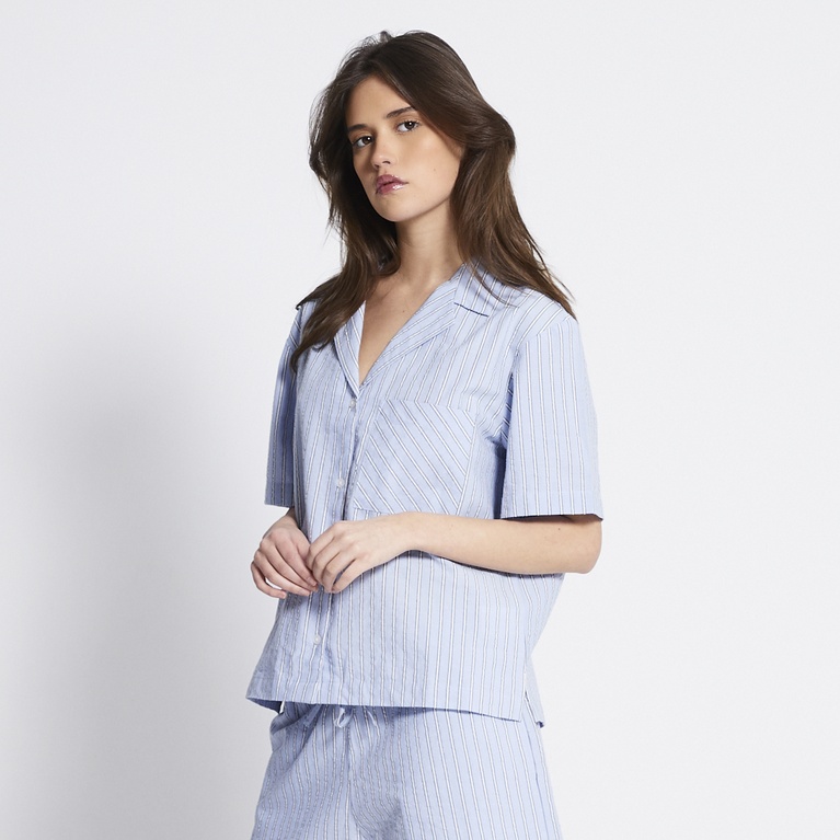 Crinkled shirt "Mathilde" Light blue